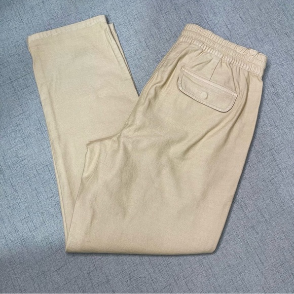J. Crew Tie Waist Camp Pant Relaxed Fit Khaki Pants Tan Beige Medium - Picture 8 of 16